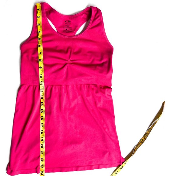 target hot pink racerback workout top + built-in sports bra size L - Picture 4 of 6